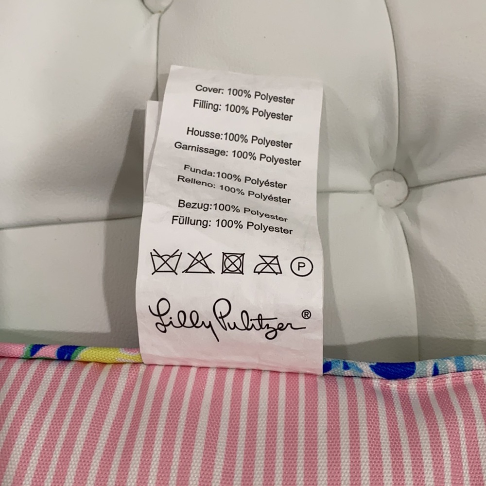 Lilly Pulitzer Pink Blue Cheek to Cheek Pillow - Picture 4 of 5